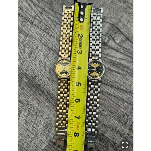 Rare Vintage Citizen Gold And Black Dial Watch Men’s Lot Of Two Embossed Glass - Picture 9 of 16